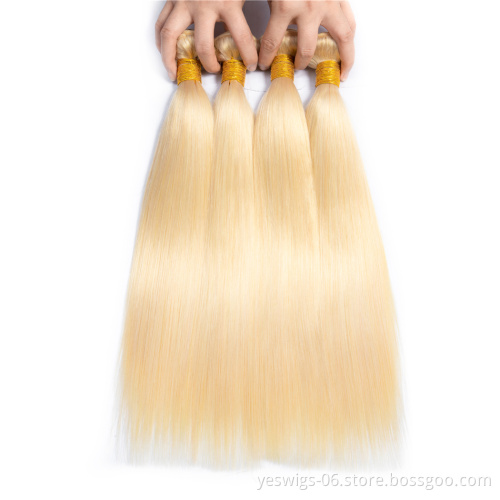 Raw Cambodian Straight Hair Bundle Extension Yeswigs Pre Colored 613 Blonde 1b-27 30 Cuticle Aligned Virgin Human Hair Extension
